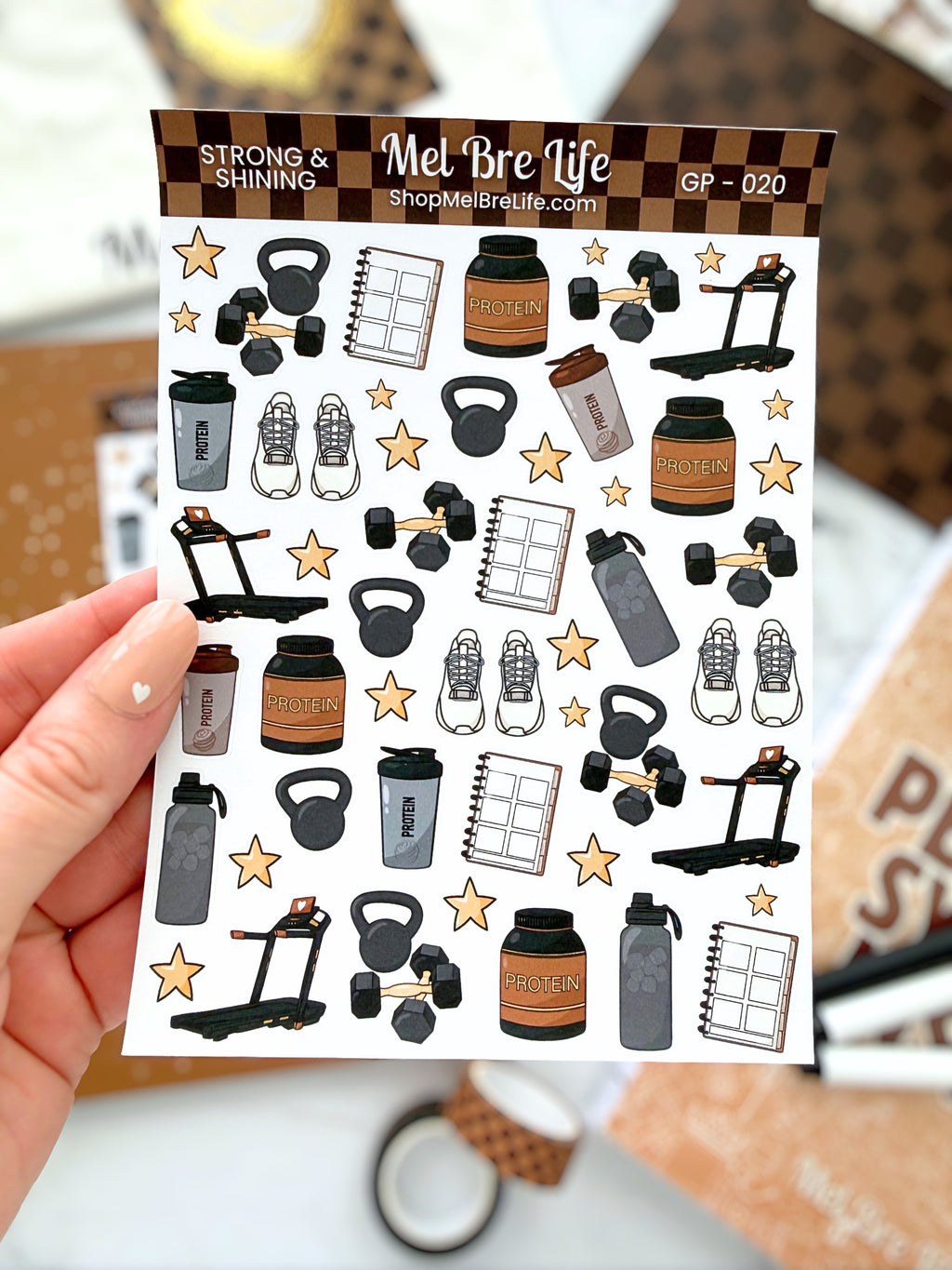 Strong & Shining Fitness Sticker Sheet | Glam Plans Collection