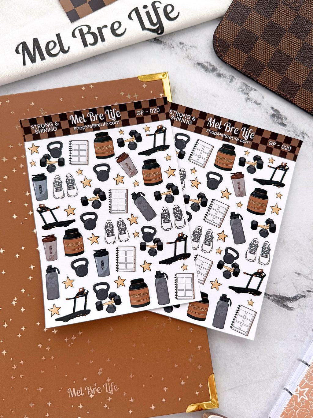 Strong & Shining Fitness Sticker Sheet | Glam Plans Collection