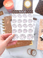 Glam Peonies Sticker Sheet | Glam Plans Collection