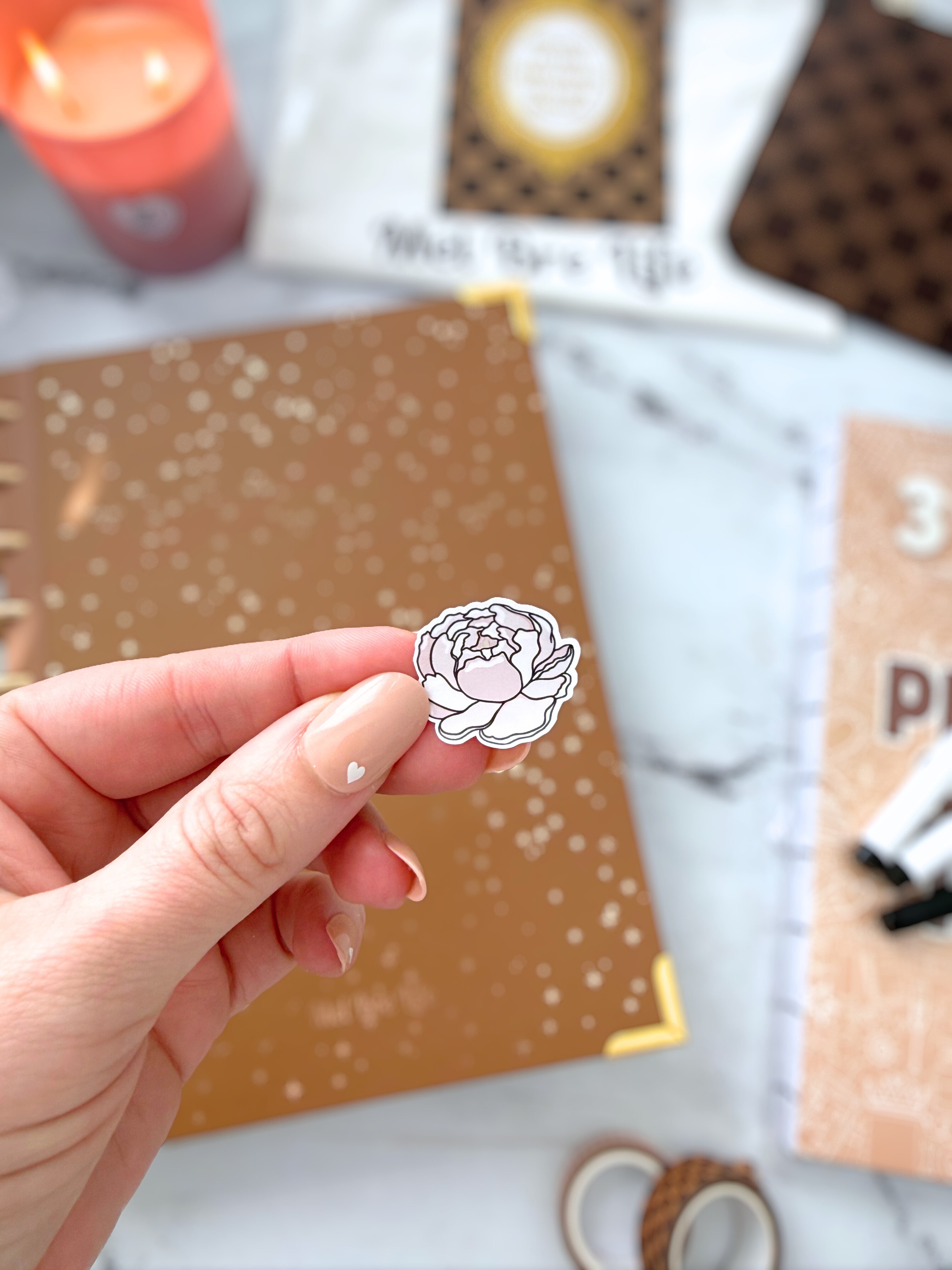 Glam Peonies Sticker Sheet | Glam Plans Collection