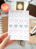 Silver Hearts & Sparkles Sticker Sheet | Valentine’s Collection