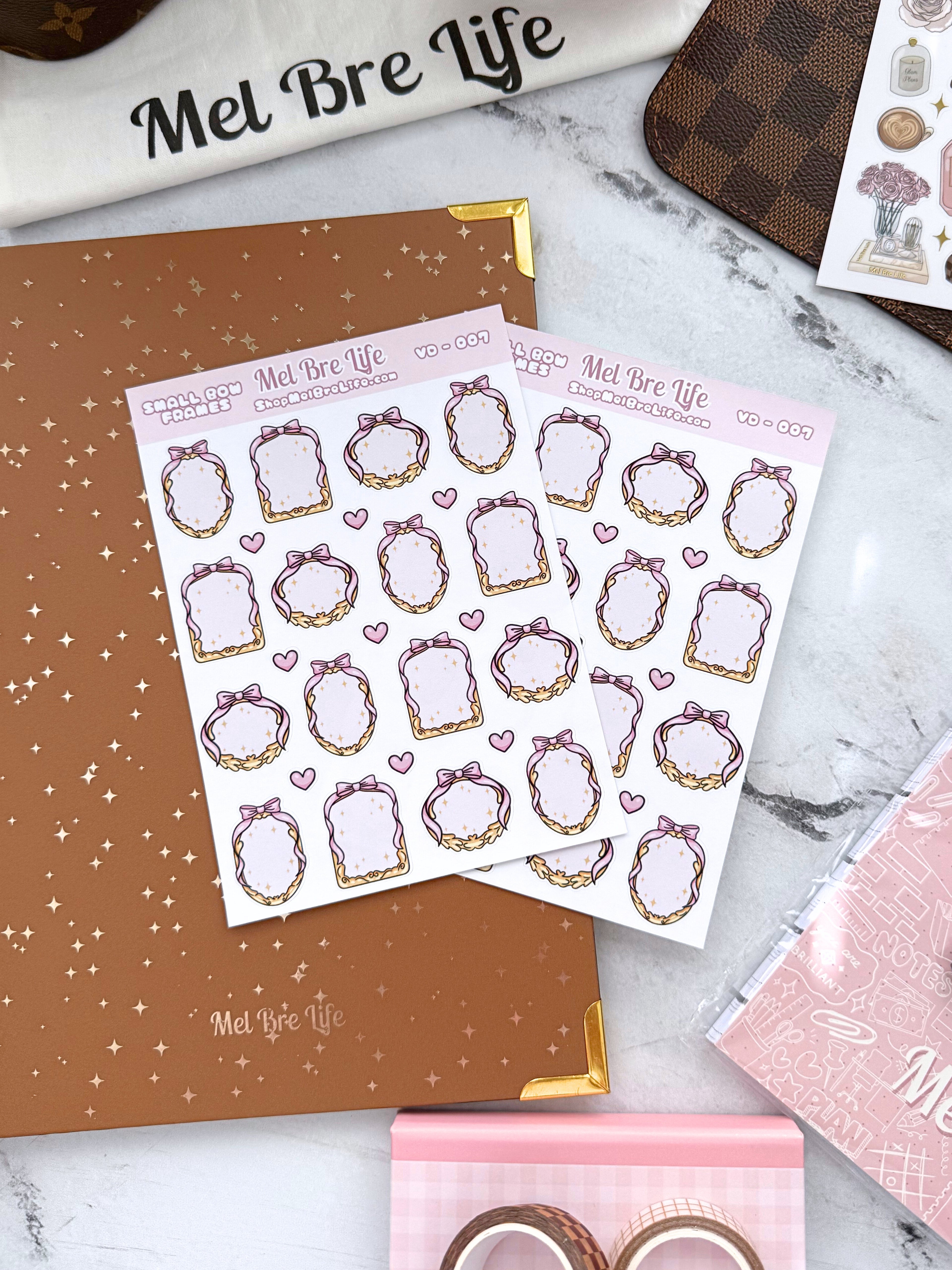Small Bow Frames Sticker Sheet | Valentine’s Collection