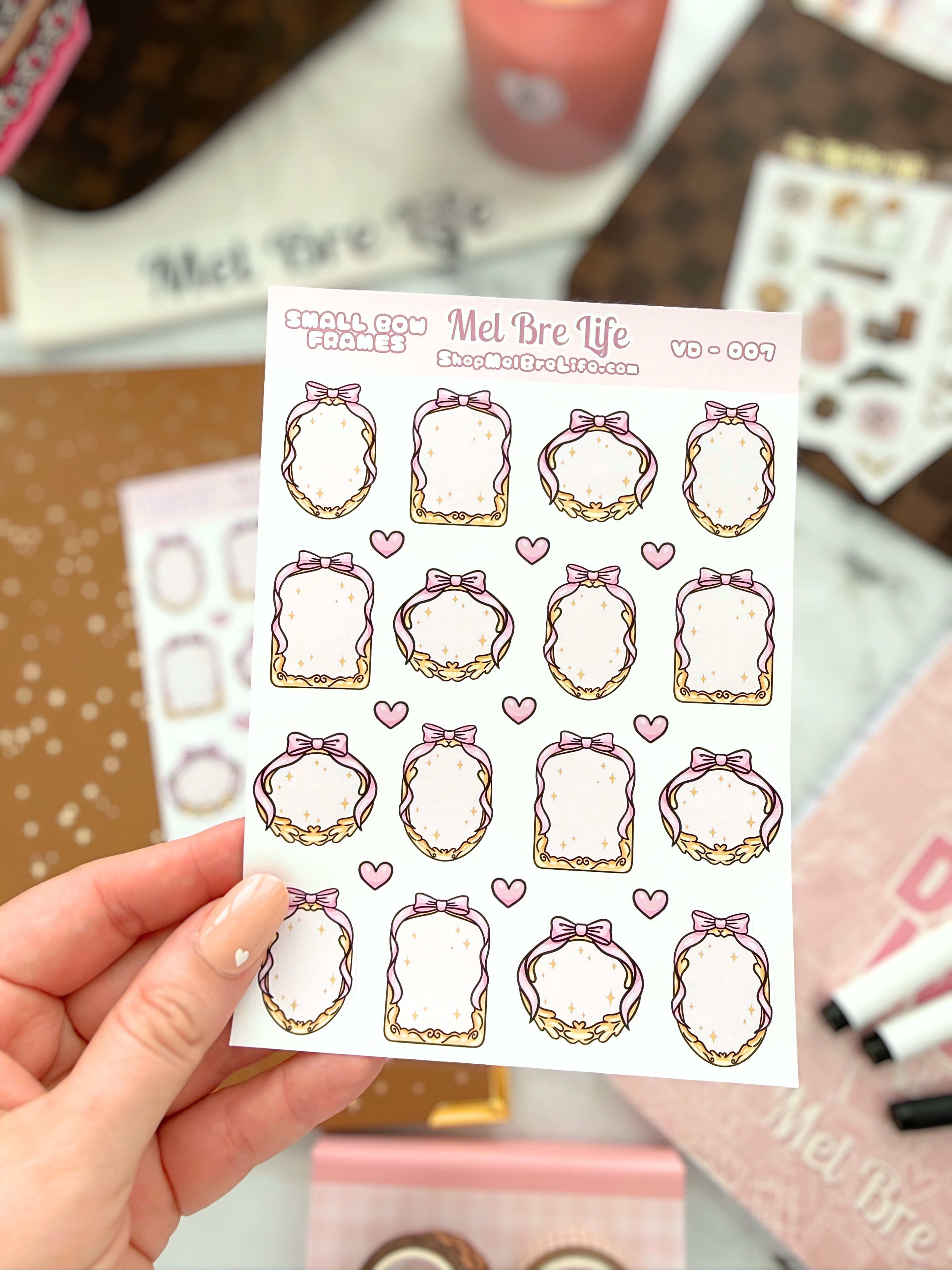 Small Bow Frames Sticker Sheet | Valentine’s Collection