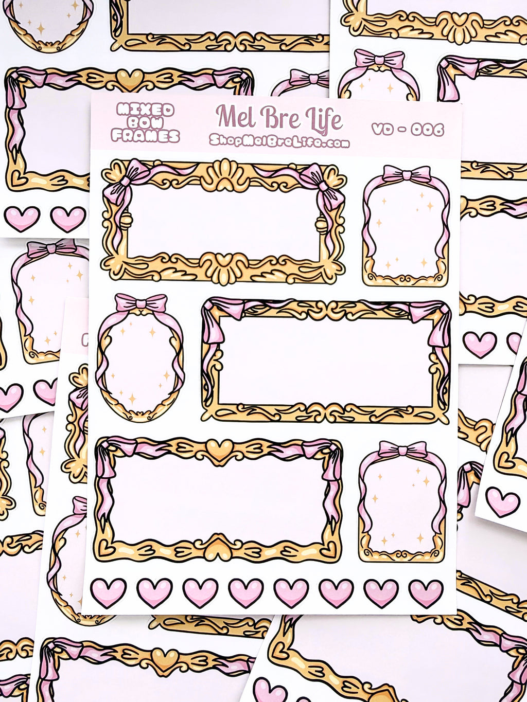 Mixed Bow Frames Sticker Sheet | Valentine’s Collection