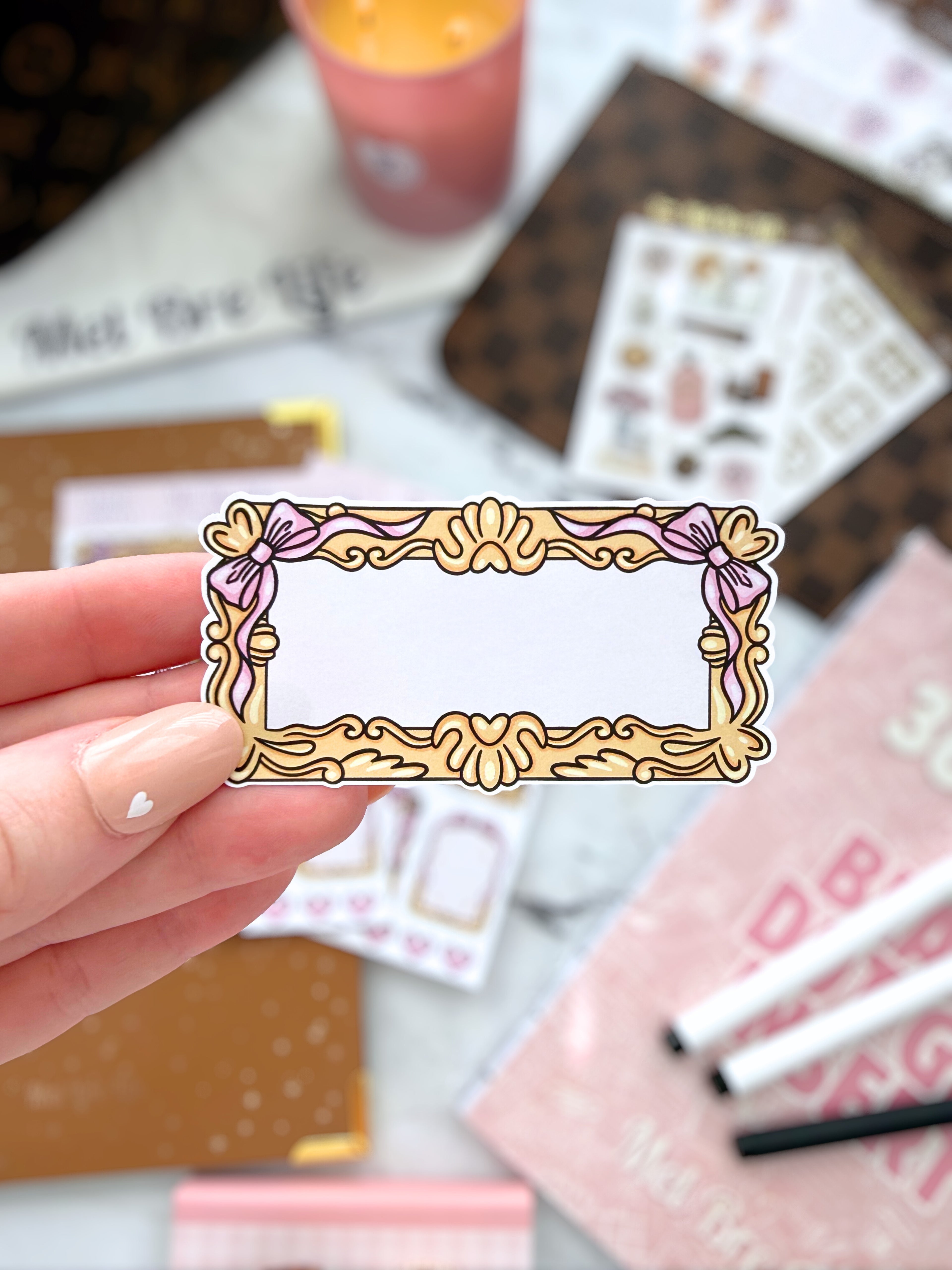 Mixed Bow Frames Sticker Sheet | Valentine’s Collection