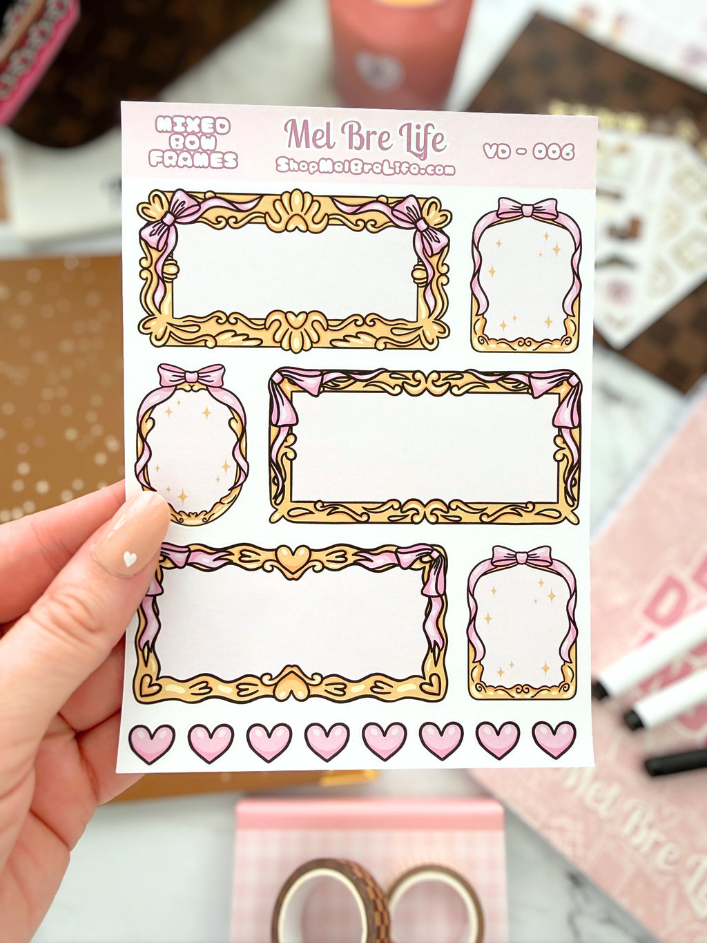 Mixed Bow Frames Sticker Sheet | Valentine’s Collection