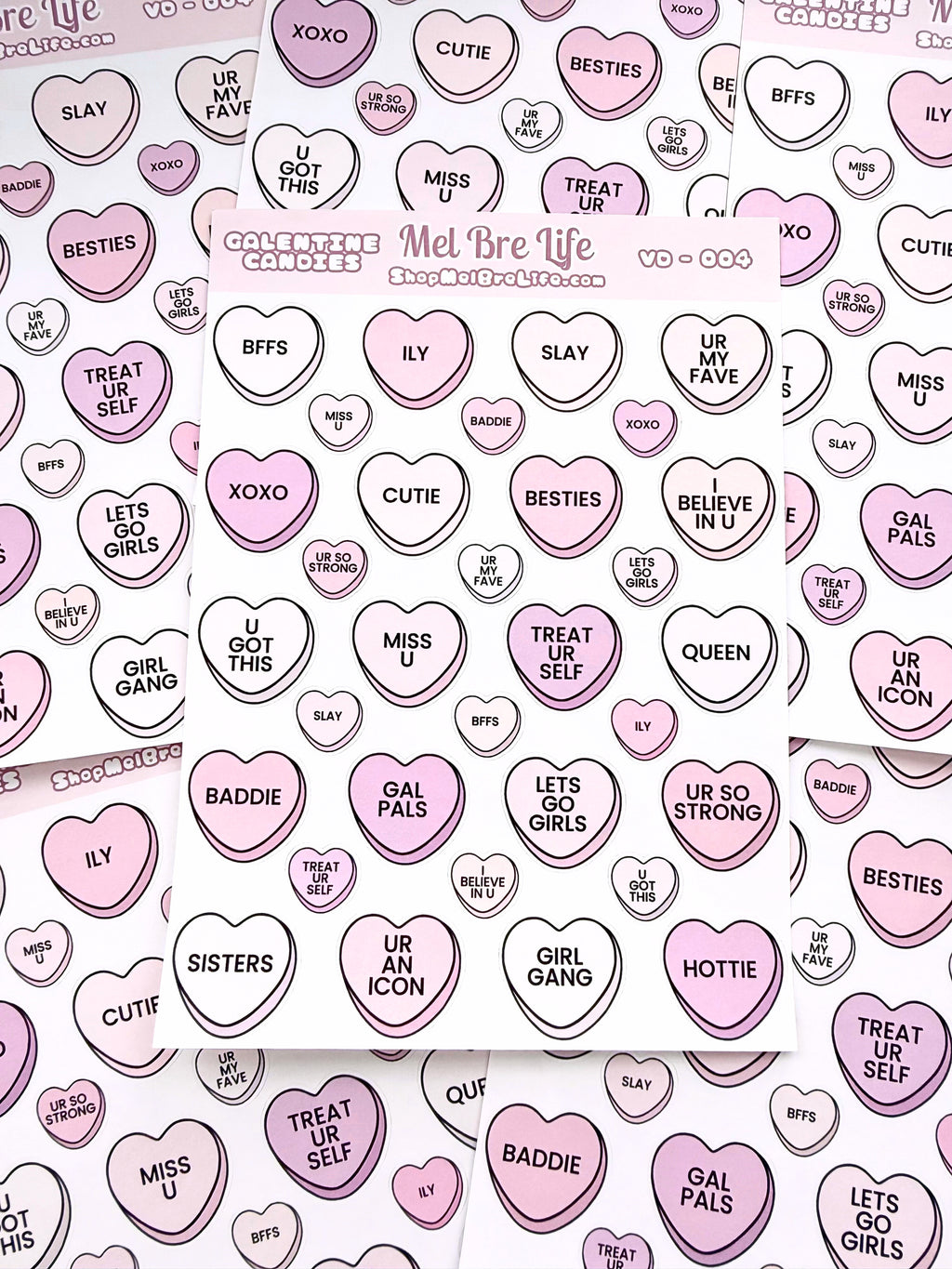 Galentine Candies Sticker Sheet | Valentine’s Collection
