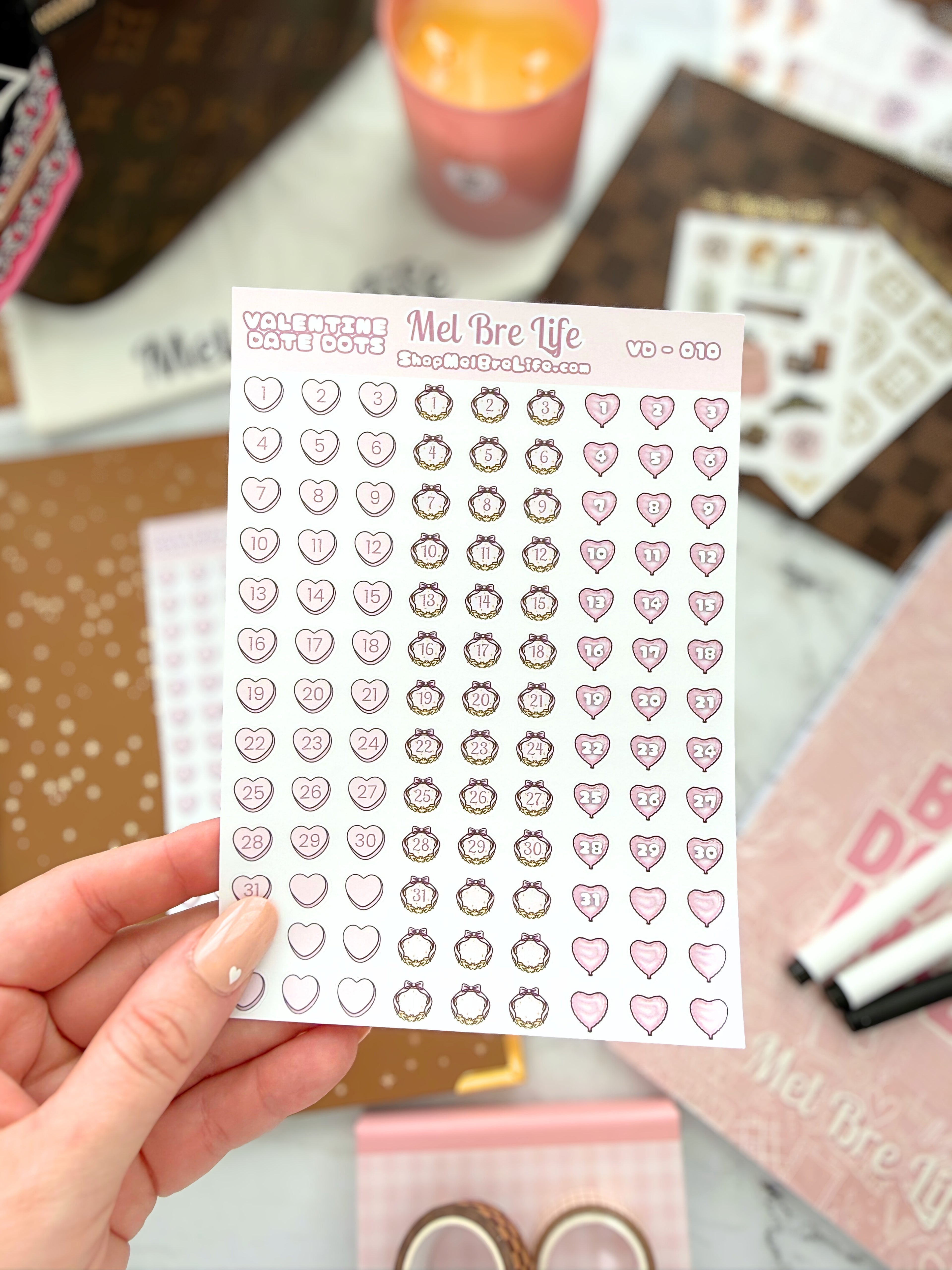 Valentine Date Dots Sticker Sheet | Valentine’s Collection