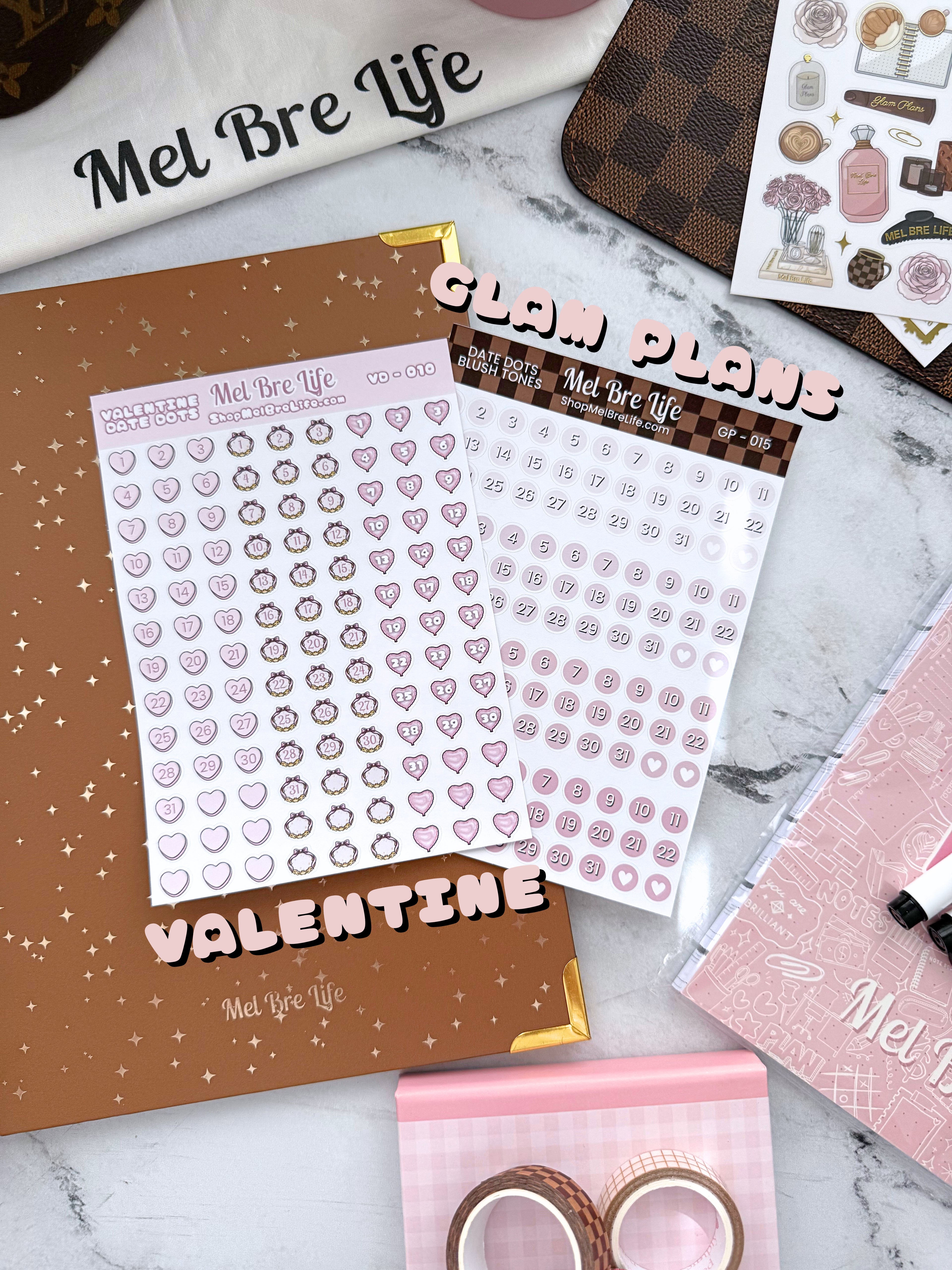 Valentine Date Dots Sticker Sheet | Valentine’s Collection