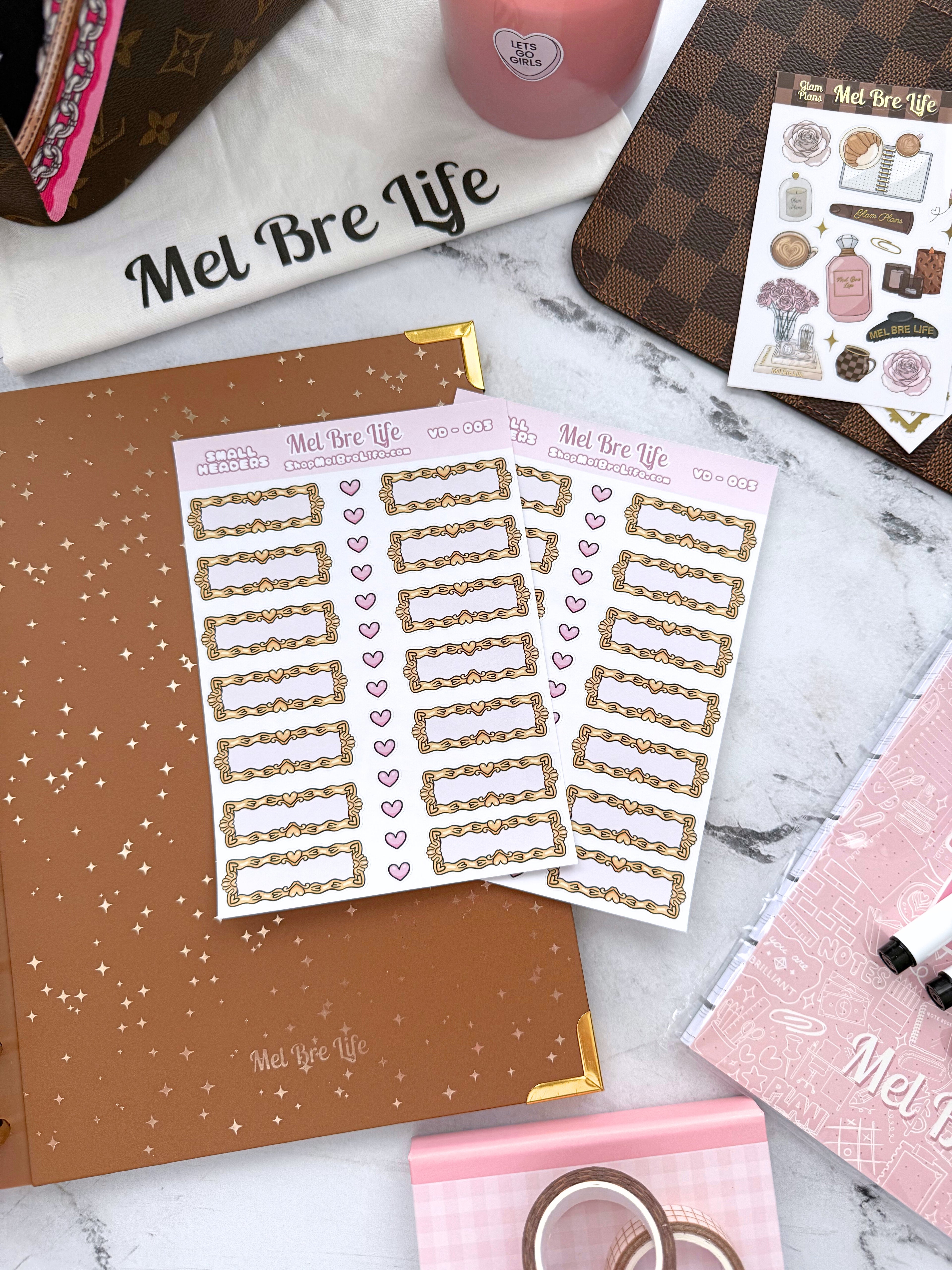 Valentine Small Headers Sticker Sheet | Valentine’s Collection