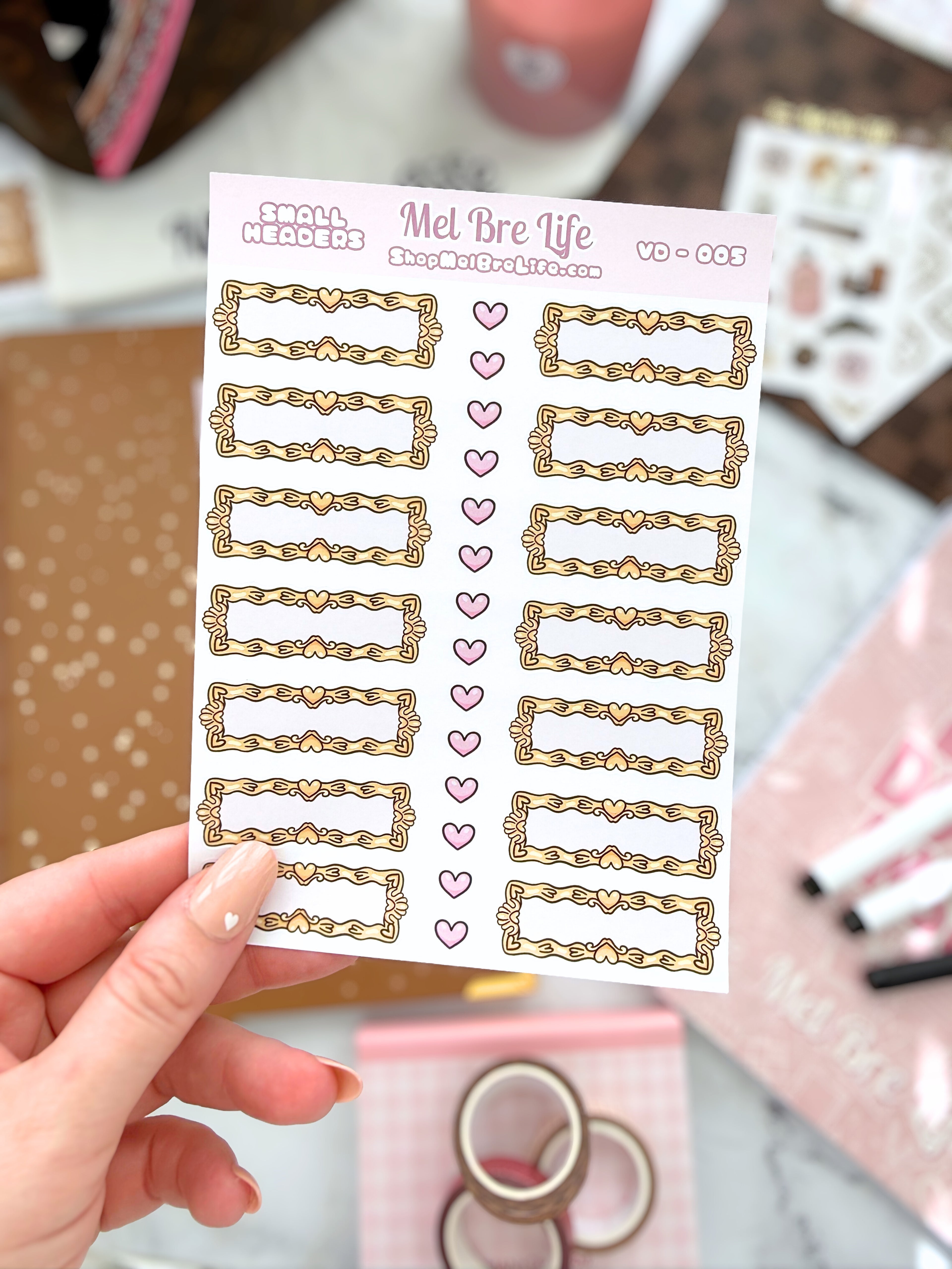 Valentine Small Headers Sticker Sheet | Valentine’s Collection