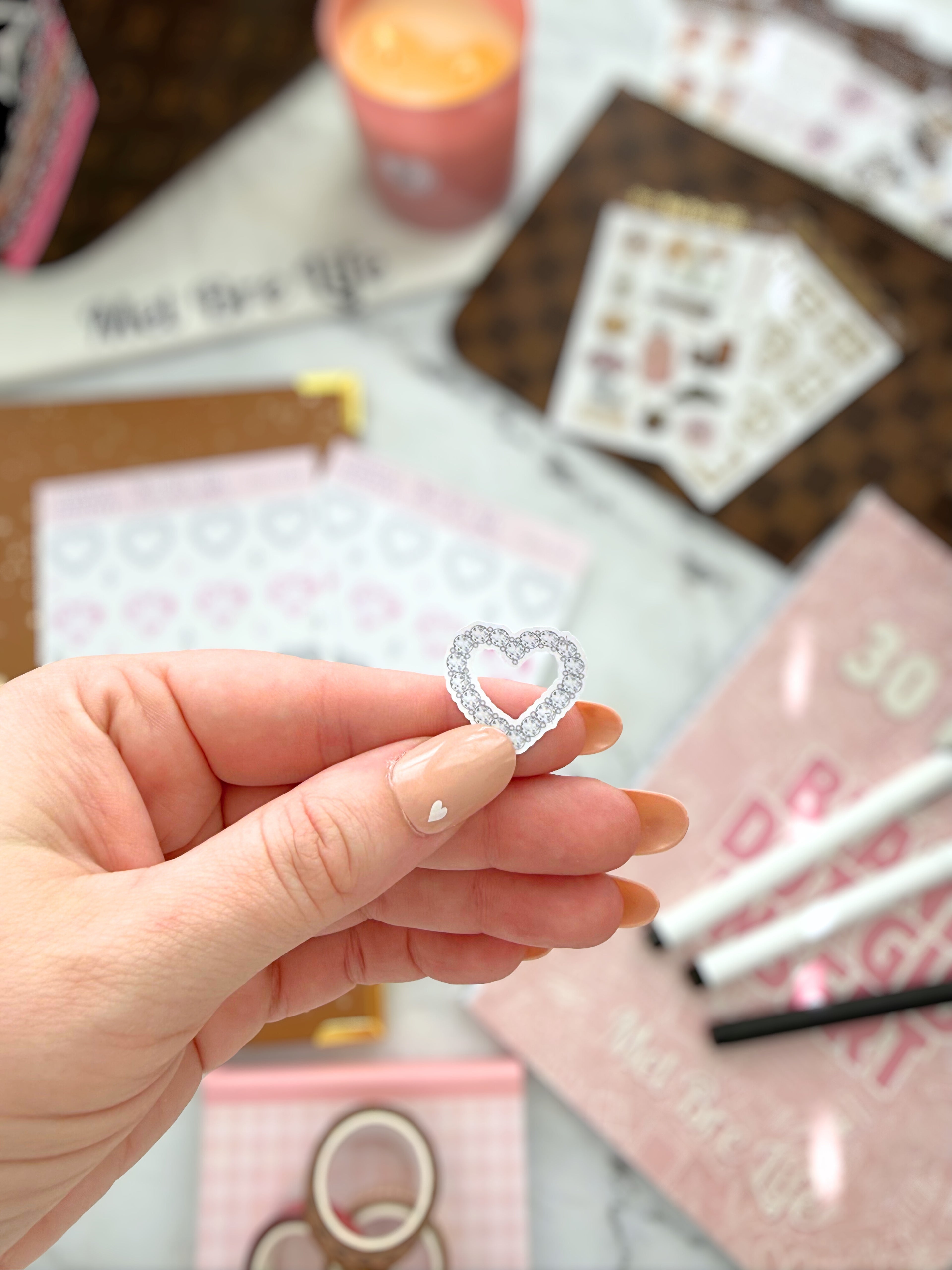 Silver Hearts & Sparkles Sticker Sheet | Valentine’s Collection