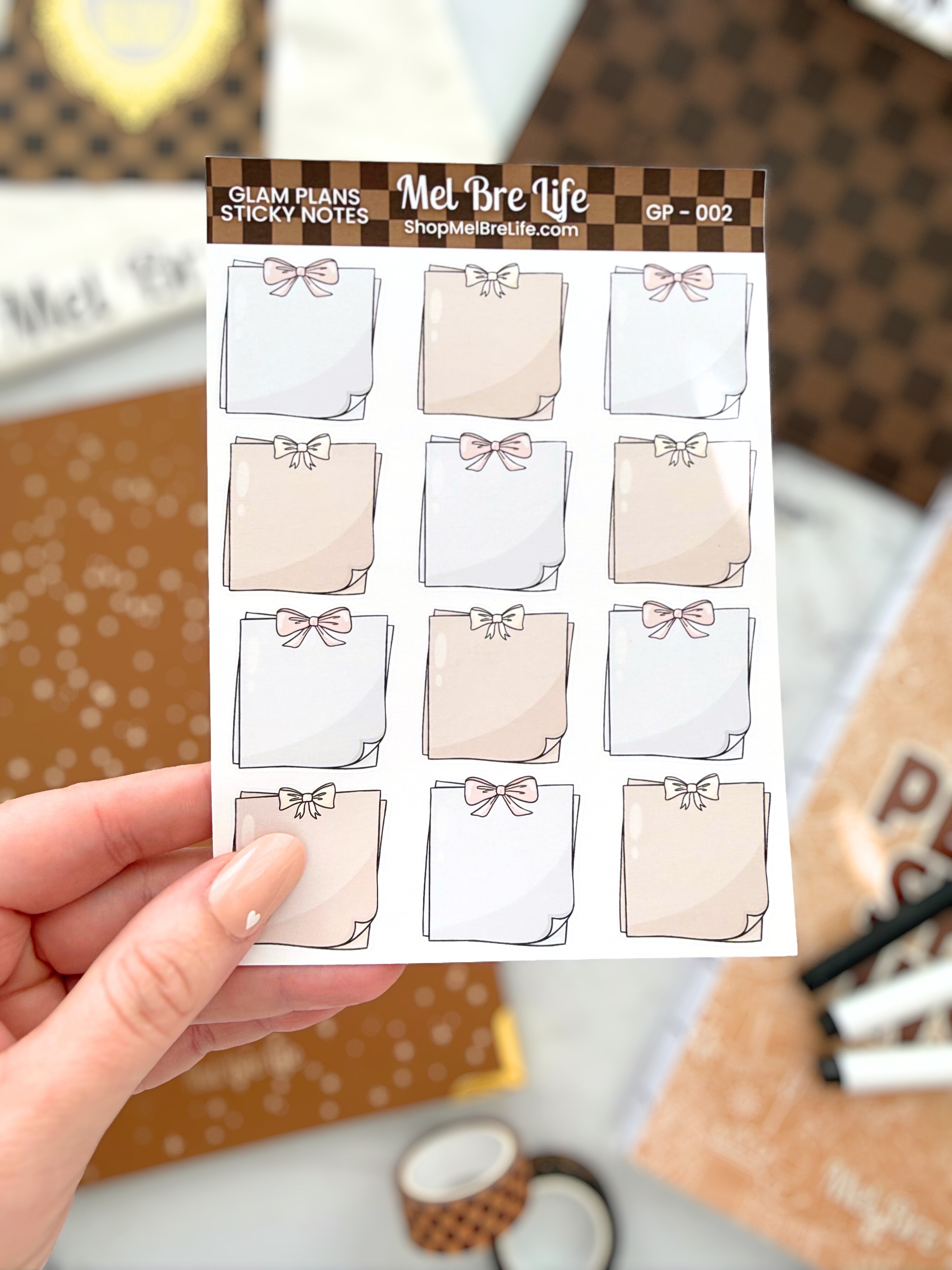 Glam Plans Sticky Notes Sticker Sheet | Glam Plans Collection