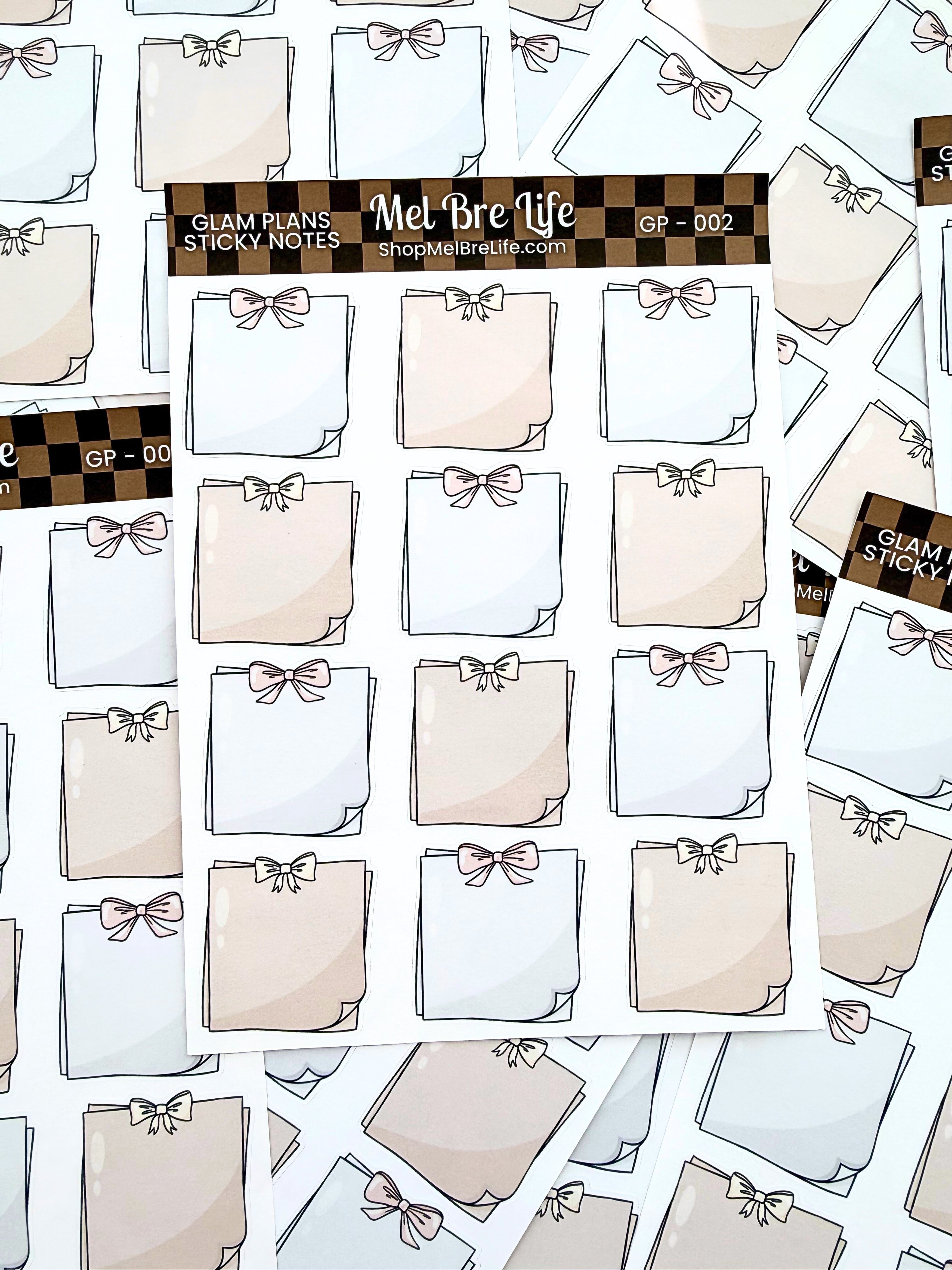 Glam Plans Sticky Notes Sticker Sheet | Glam Plans Collection