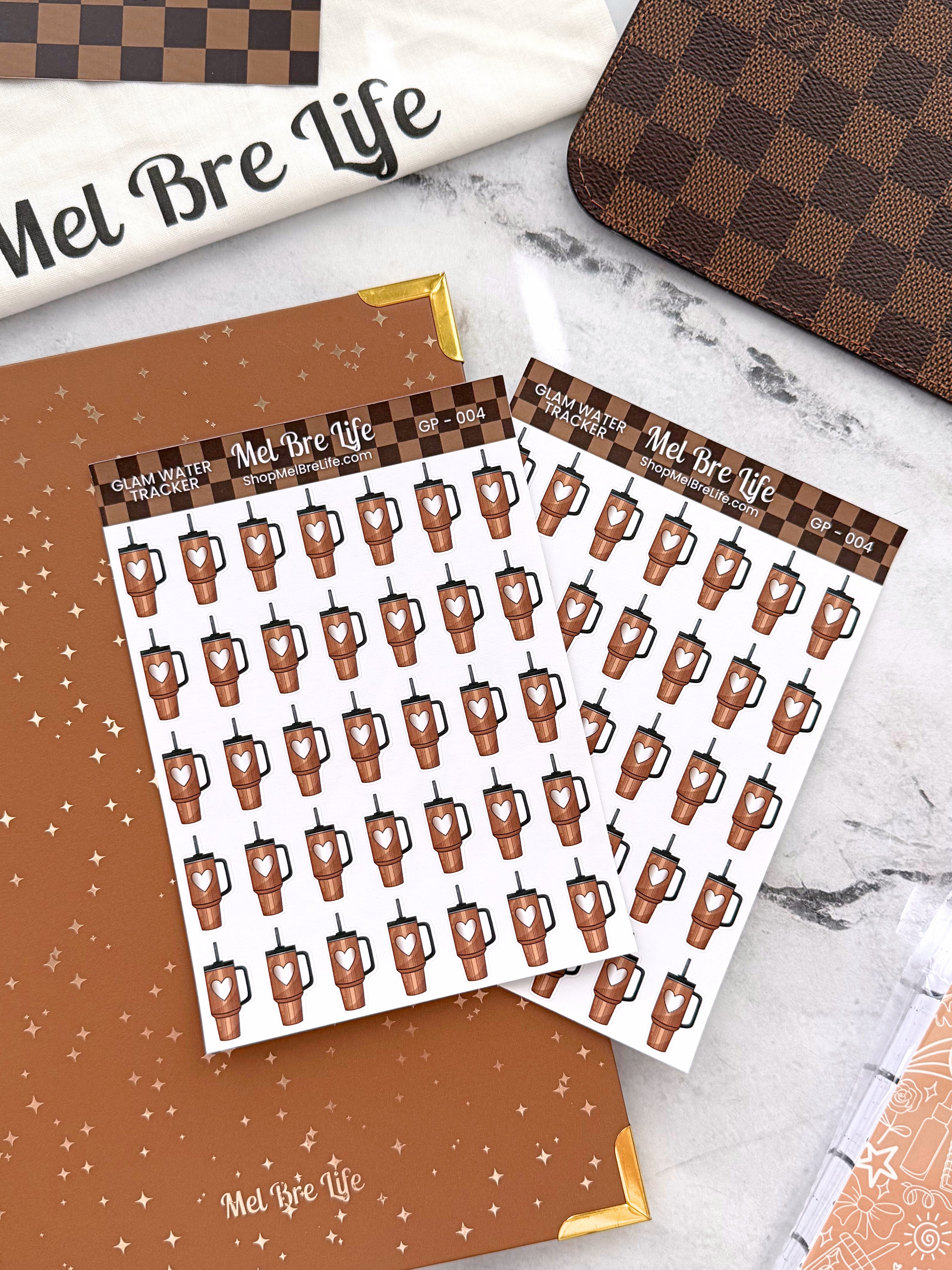 Glam Water Tracker Sticker Sheet | Glam Plans Collection