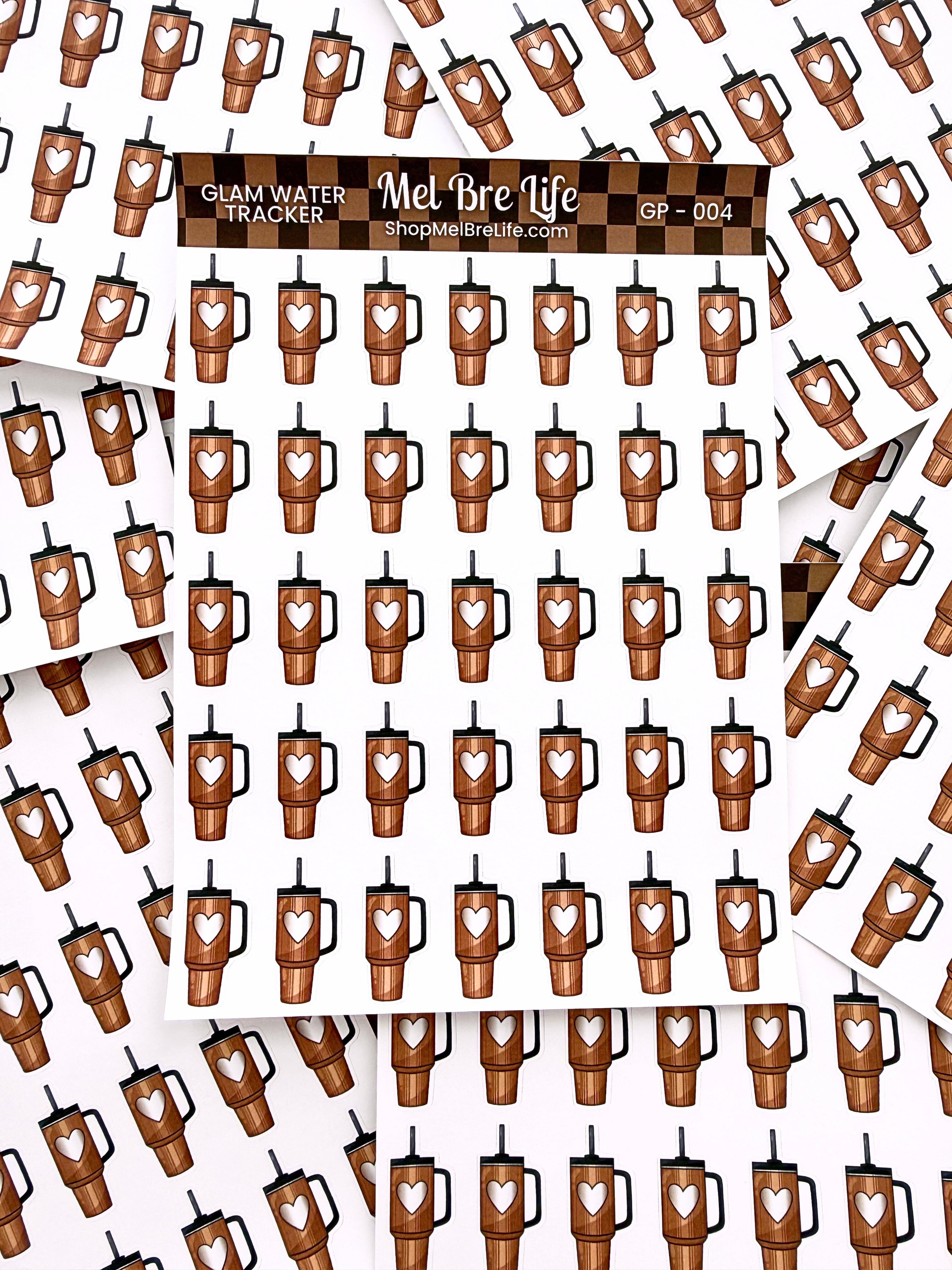 Glam Water Tracker Sticker Sheet | Glam Plans Collection