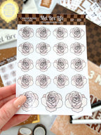 Champagne Roses Sticker Sheet | Glam Plans Collection