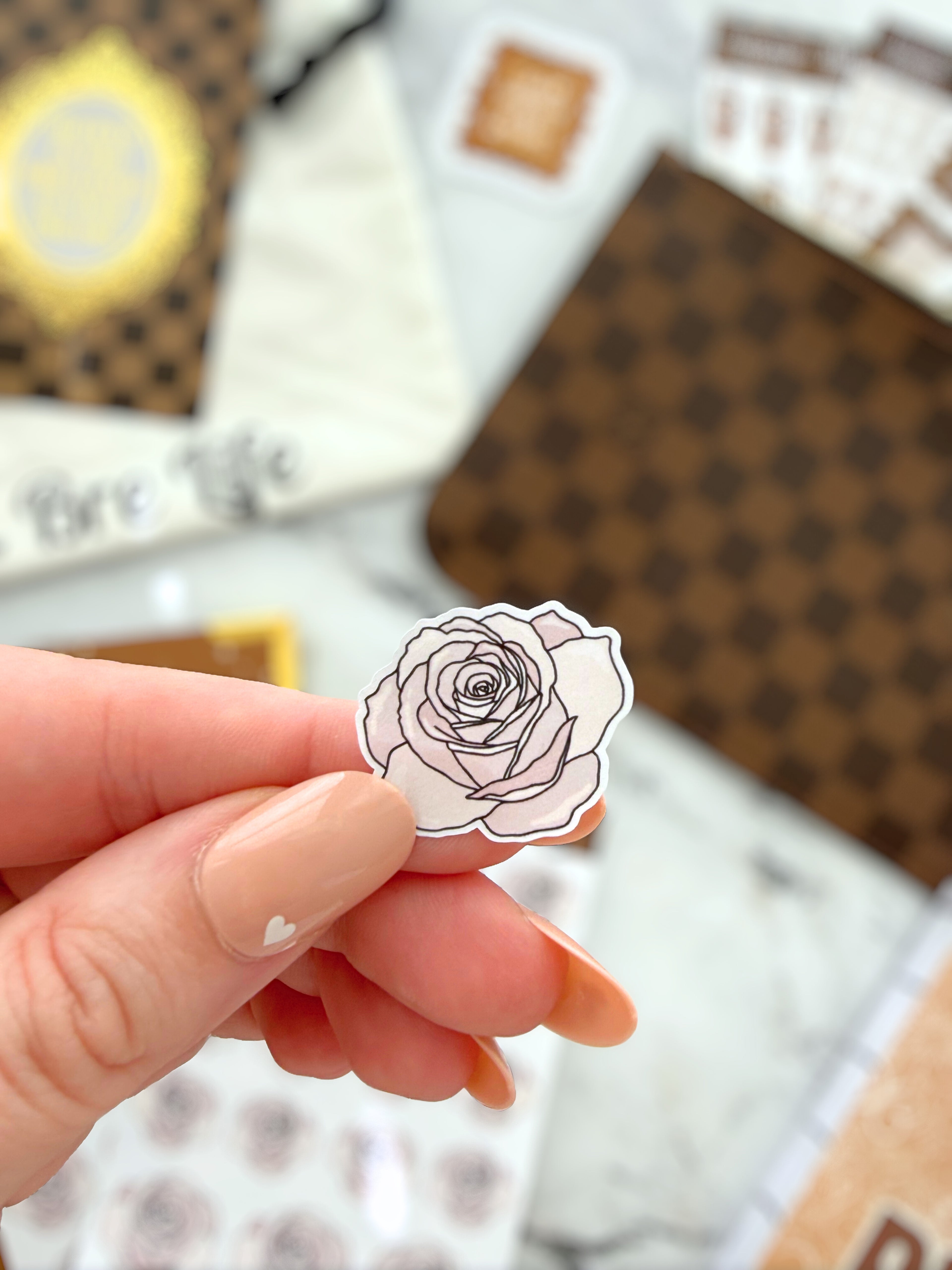 Champagne Roses Sticker Sheet | Glam Plans Collection