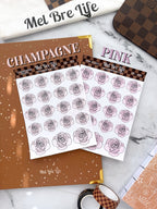Champagne Roses Sticker Sheet | Glam Plans Collection
