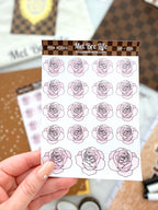 Pink Roses Sticker Sheet | Glam Plans Collection