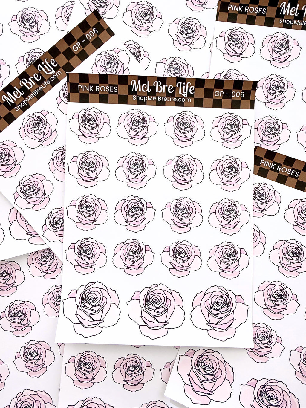 Pink Roses Sticker Sheet | Glam Plans Collection