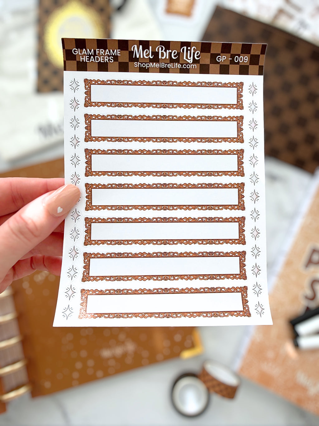 Glam Frame Headers Sticker Sheet | Glam Plans Collection