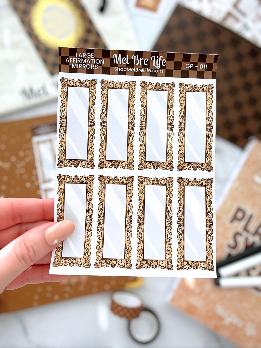 Large Affirmation Mirrors Sticker Sheet | Glam Plans Collection