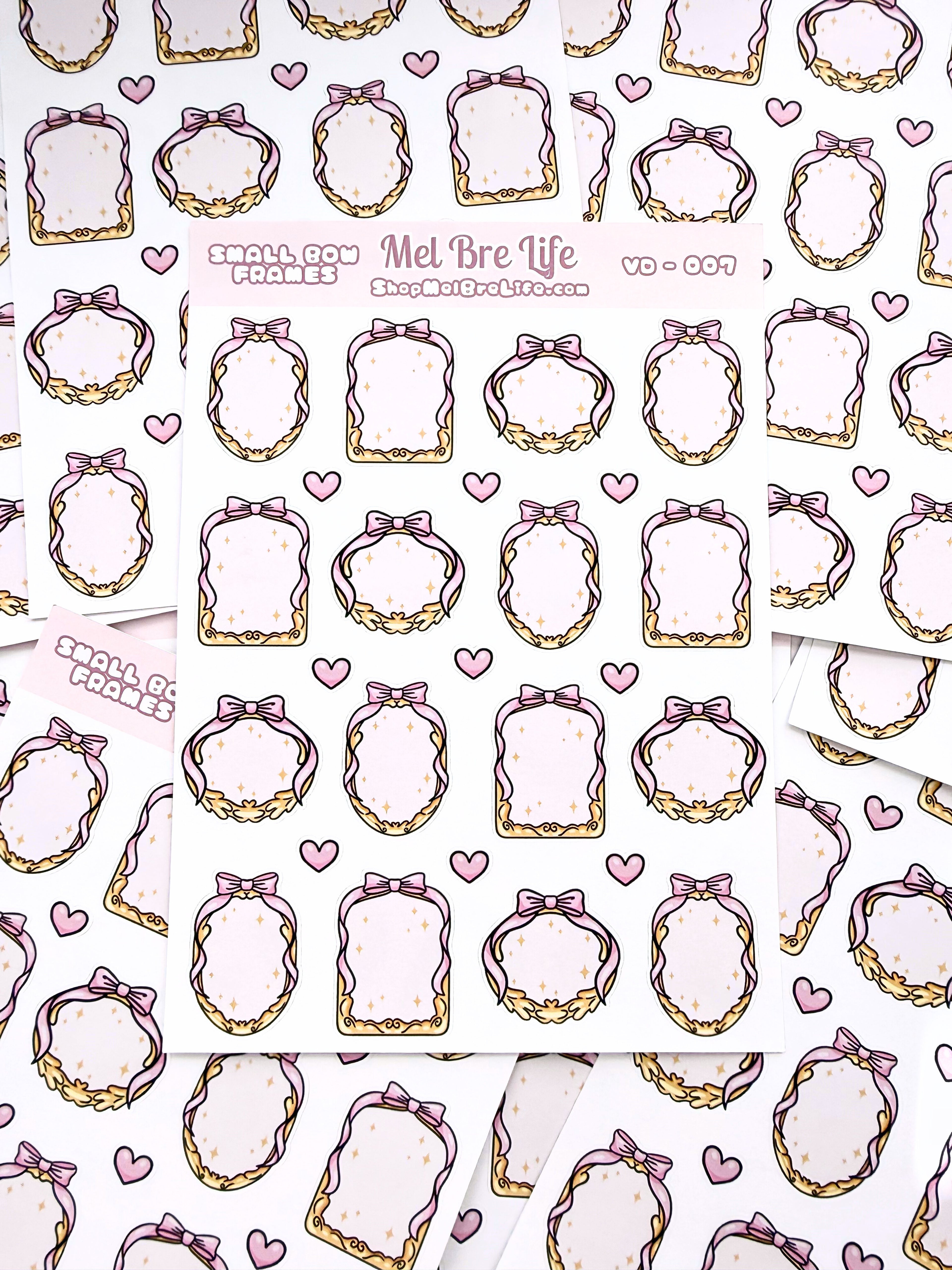 Small Bow Frames Sticker Sheet | Valentine’s Collection