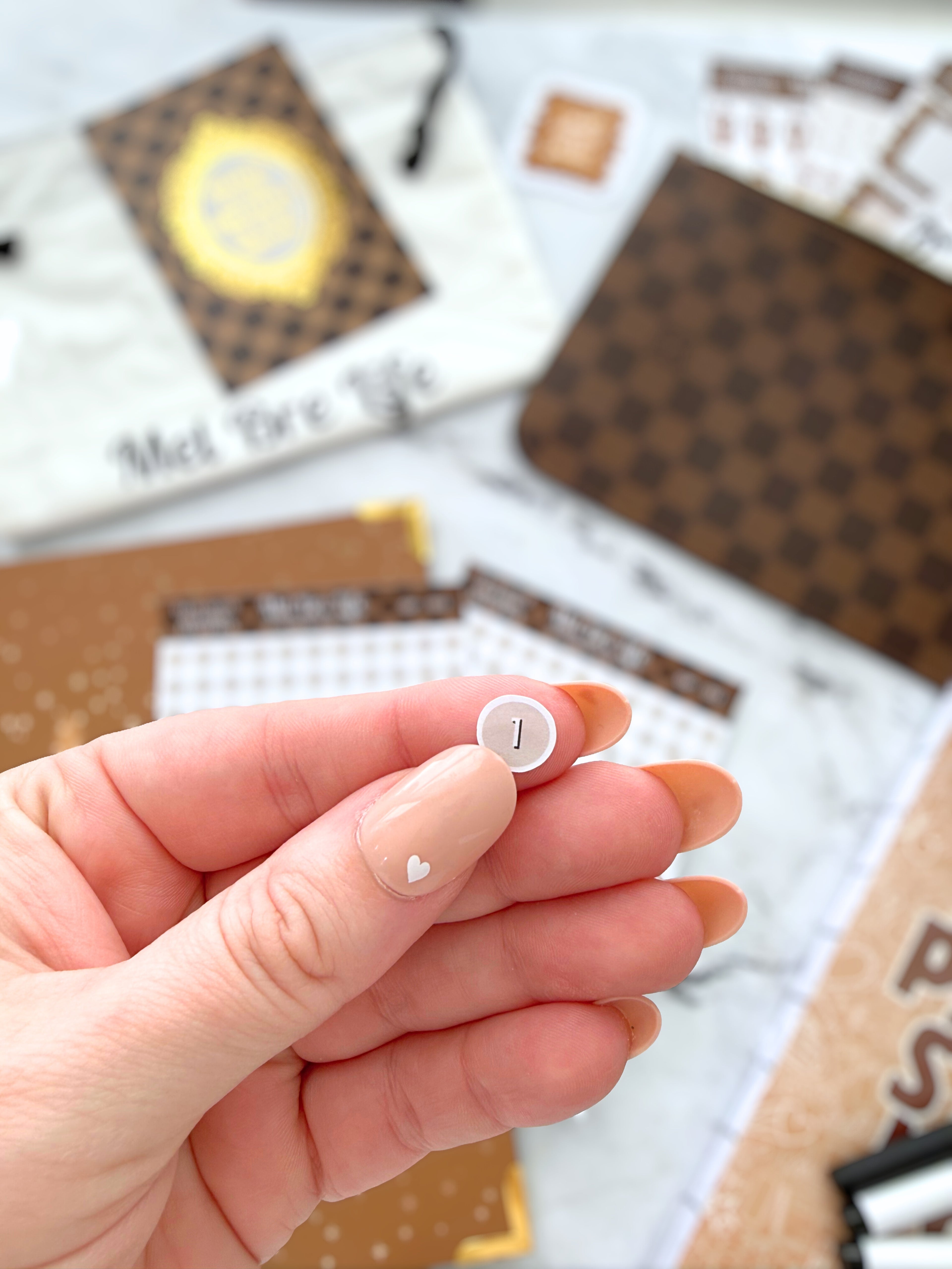 Classic Neutral Date Dots Sticker Sheet | Glam Plans Collection