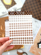 Classic Neutral Date Dots Sticker Sheet | Glam Plans Collection