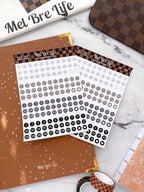 Grayscale Date Dots Sticker Sheet | Glam Plans Collection