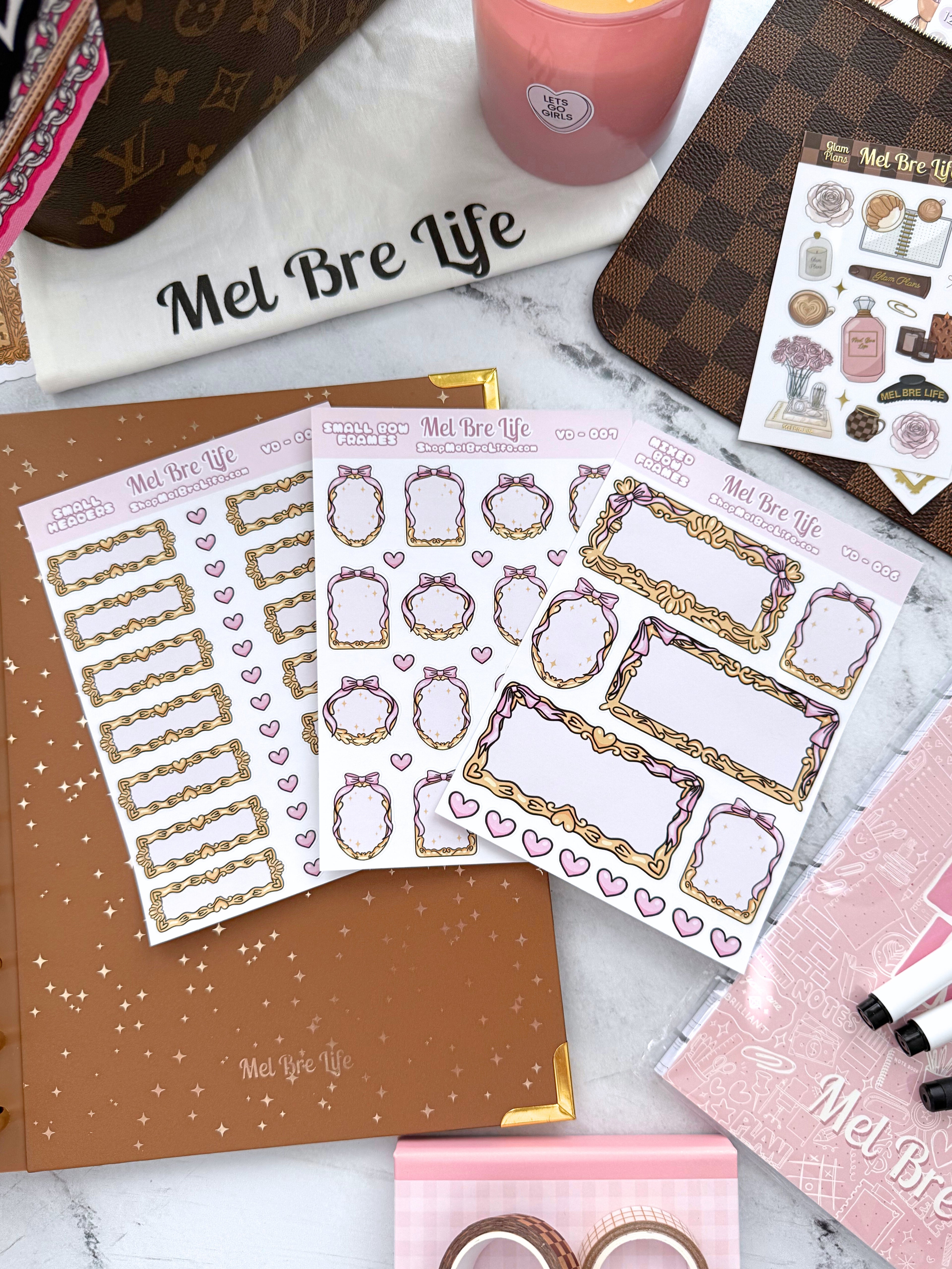 Small Bow Frames Sticker Sheet | Valentine’s Collection