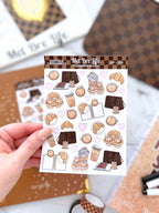 Coffee & Croissants Sticker Sheet | Glam Plans Collection