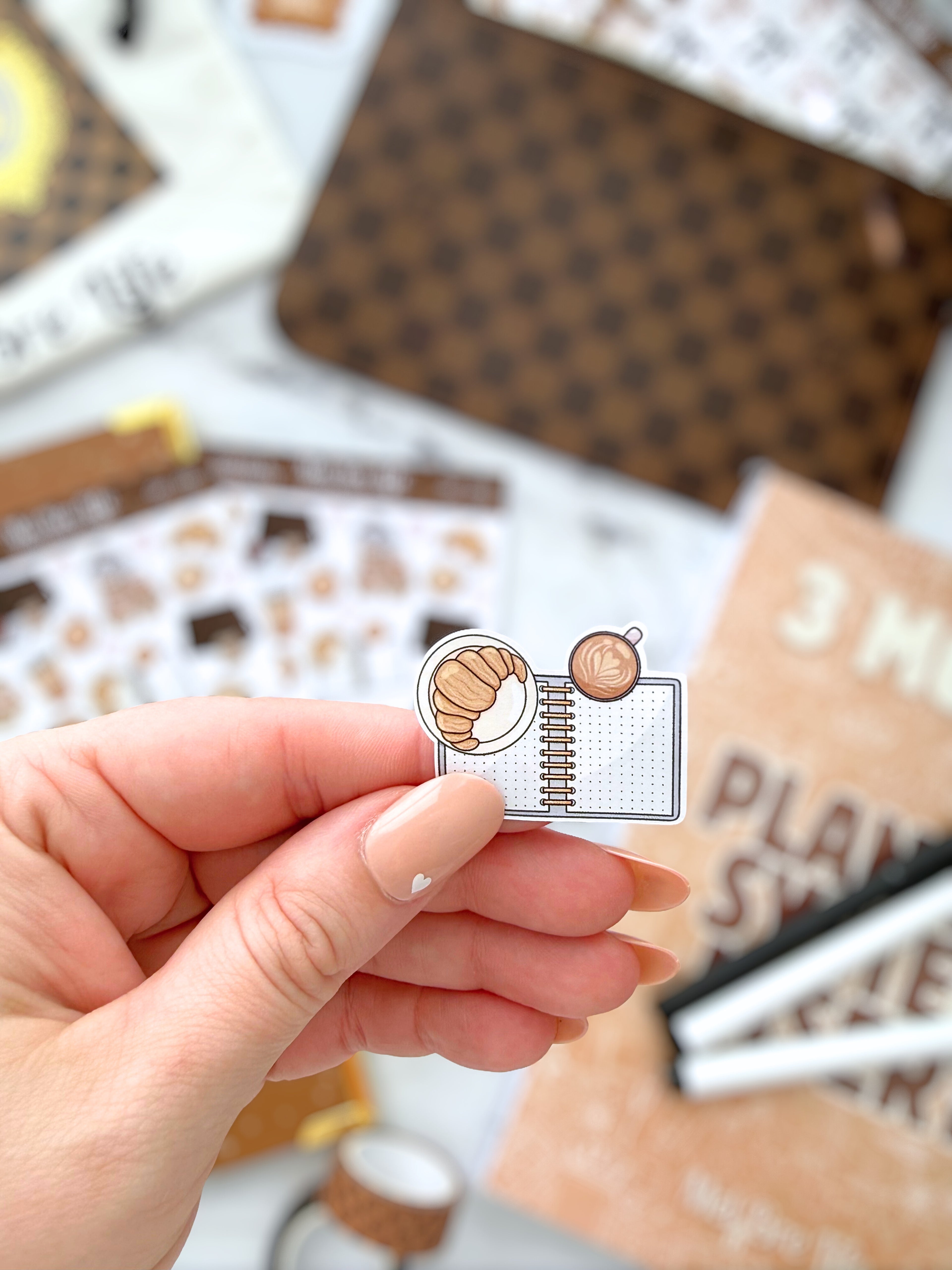 Coffee & Croissants Sticker Sheet | Glam Plans Collection