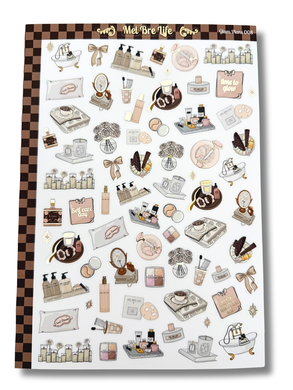 Glam Plans Collection - The Self-Care Edit 008 | Luxe Clear Matte Planner Sticker Sheet