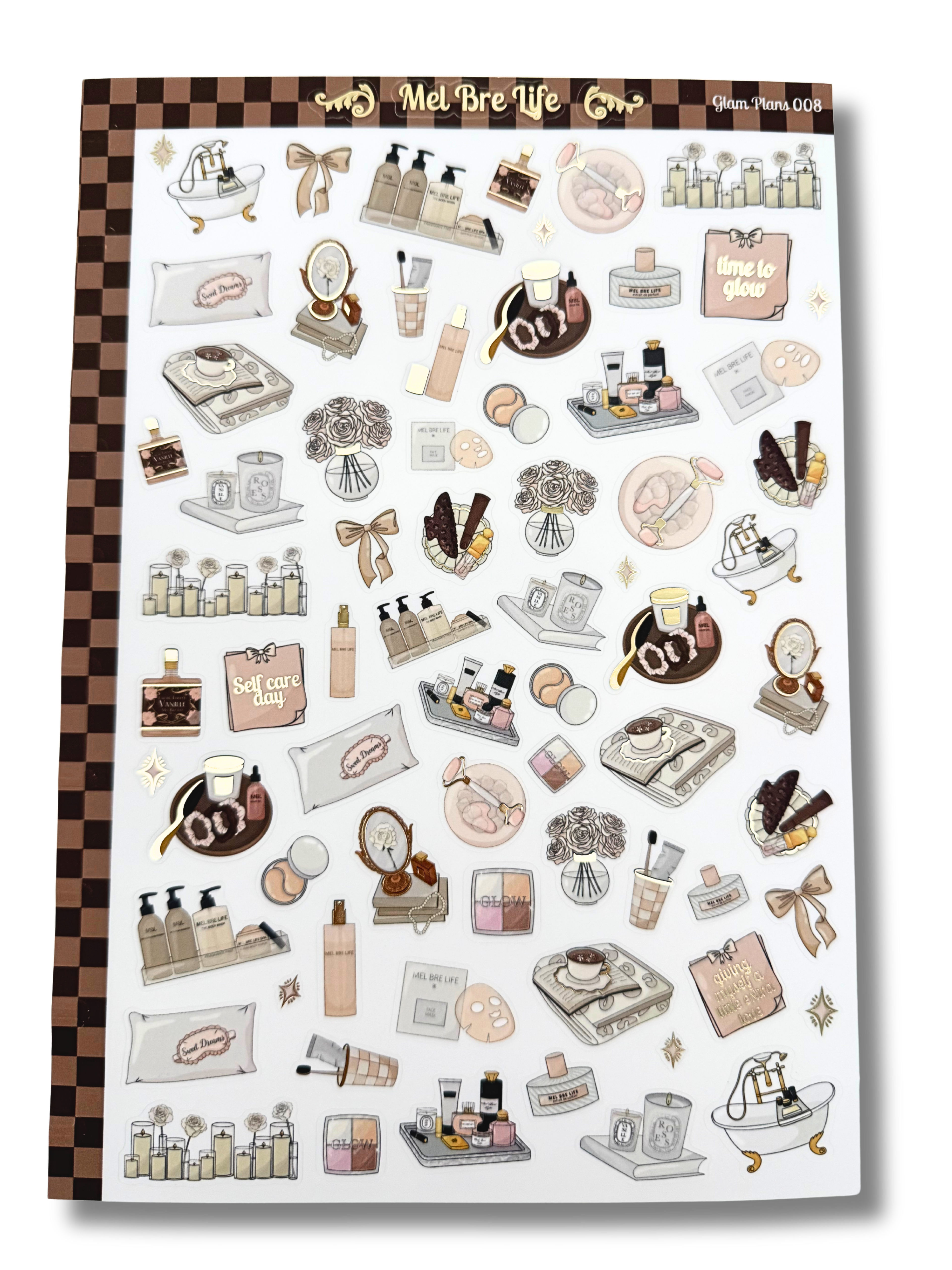 Glam Plans Collection - The Self-Care Edit 008 | Luxe Clear Matte Planner Sticker Sheet
