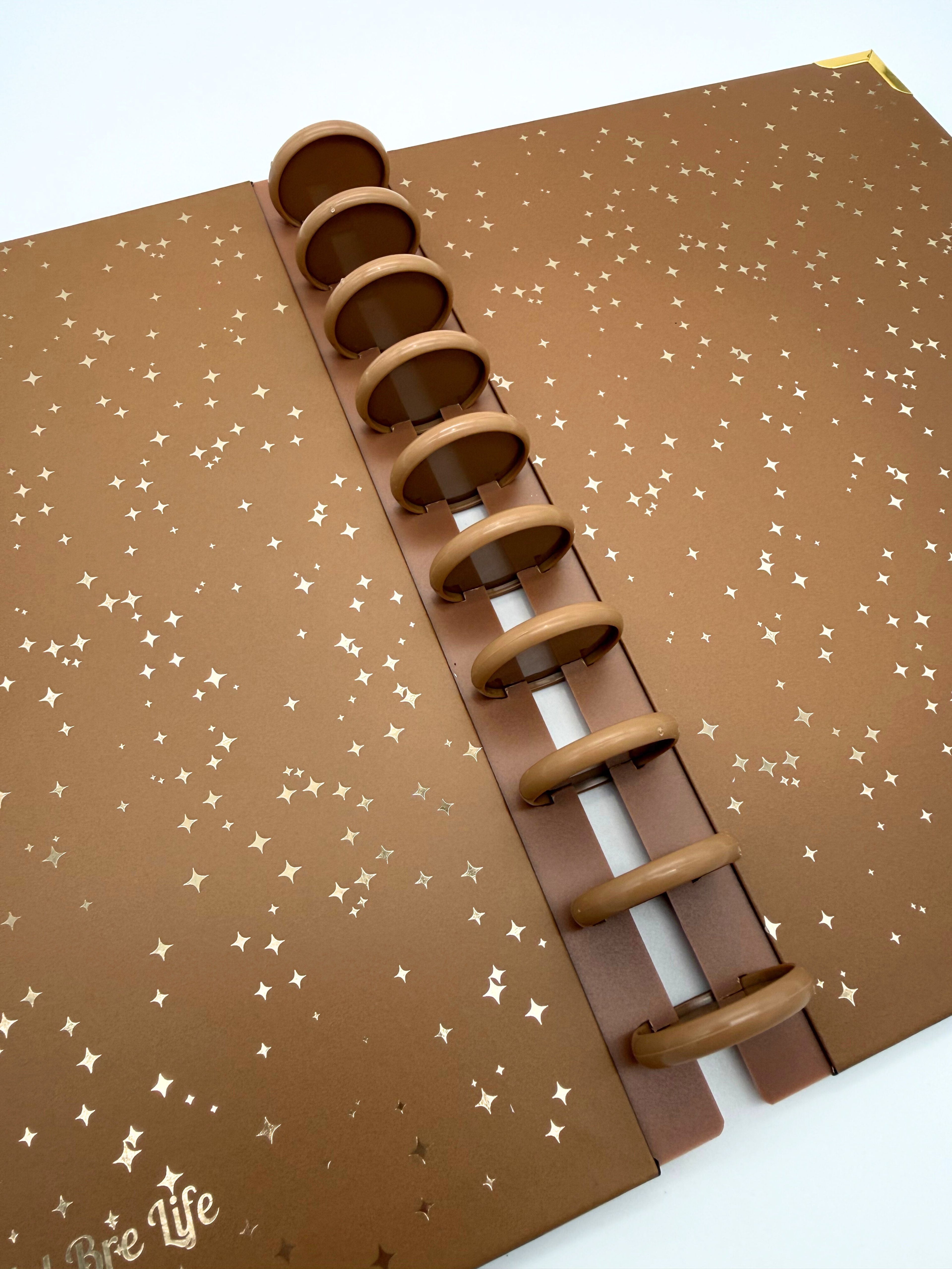 Glam Plans Planner Cover + Discs | Double-Sided Neutral Design with Gold Foil