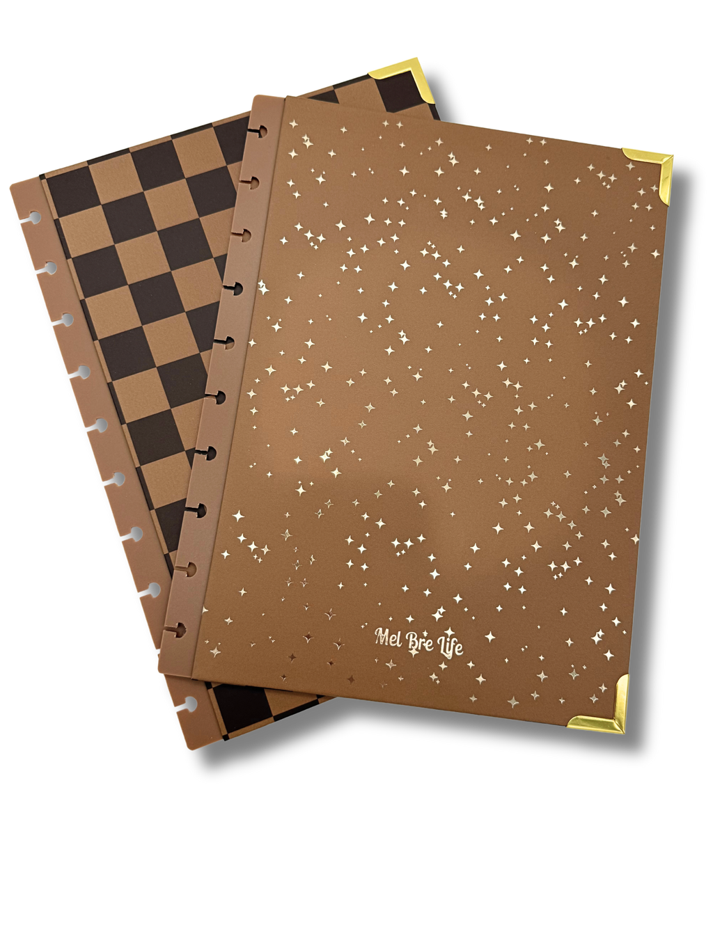 Glam Plans Planner Cover + Discs | Double-Sided Neutral Design with Gold Foil