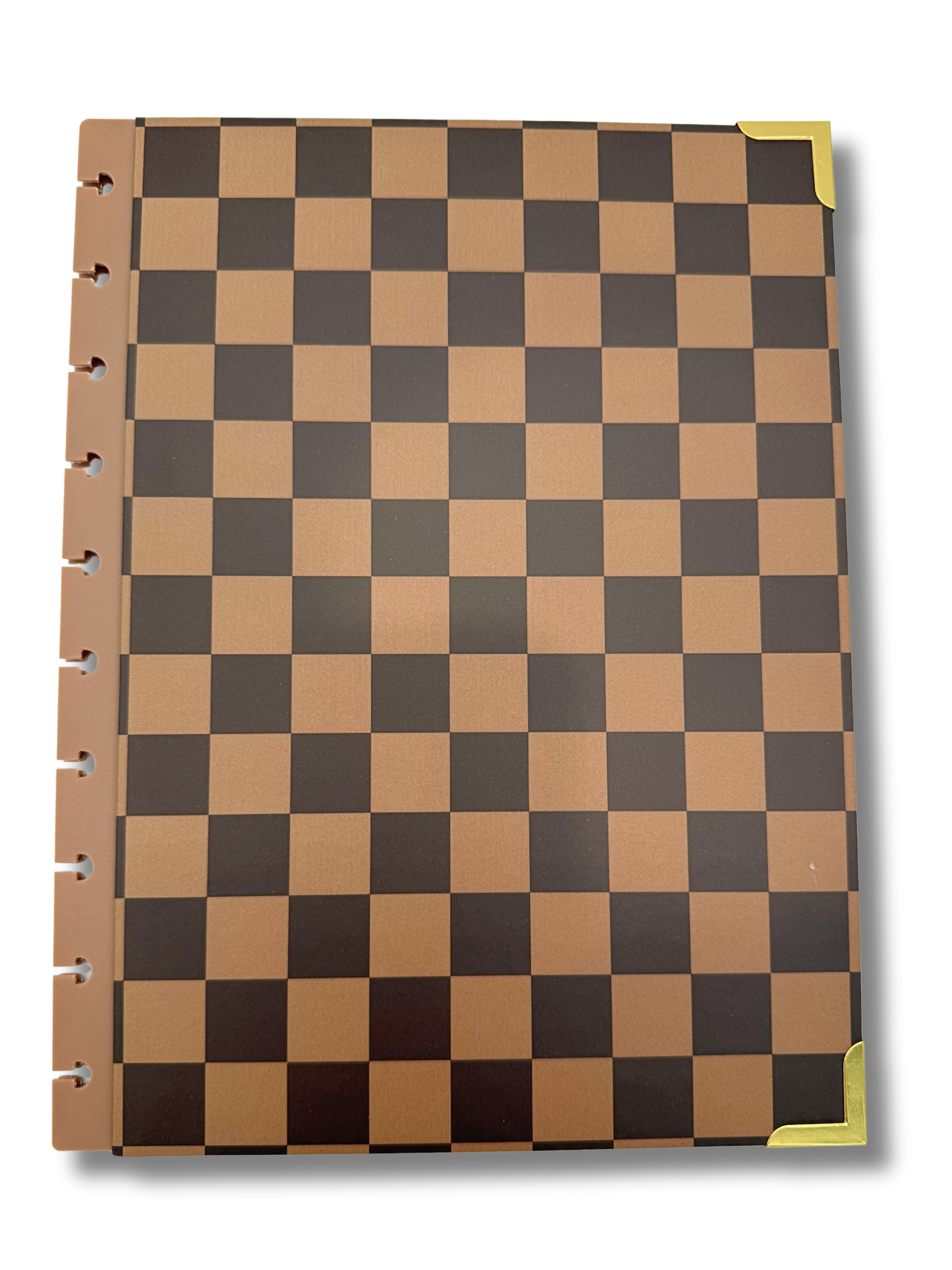 Glam Plans Planner Cover + Discs | Double-Sided Neutral Design with Gold Foil