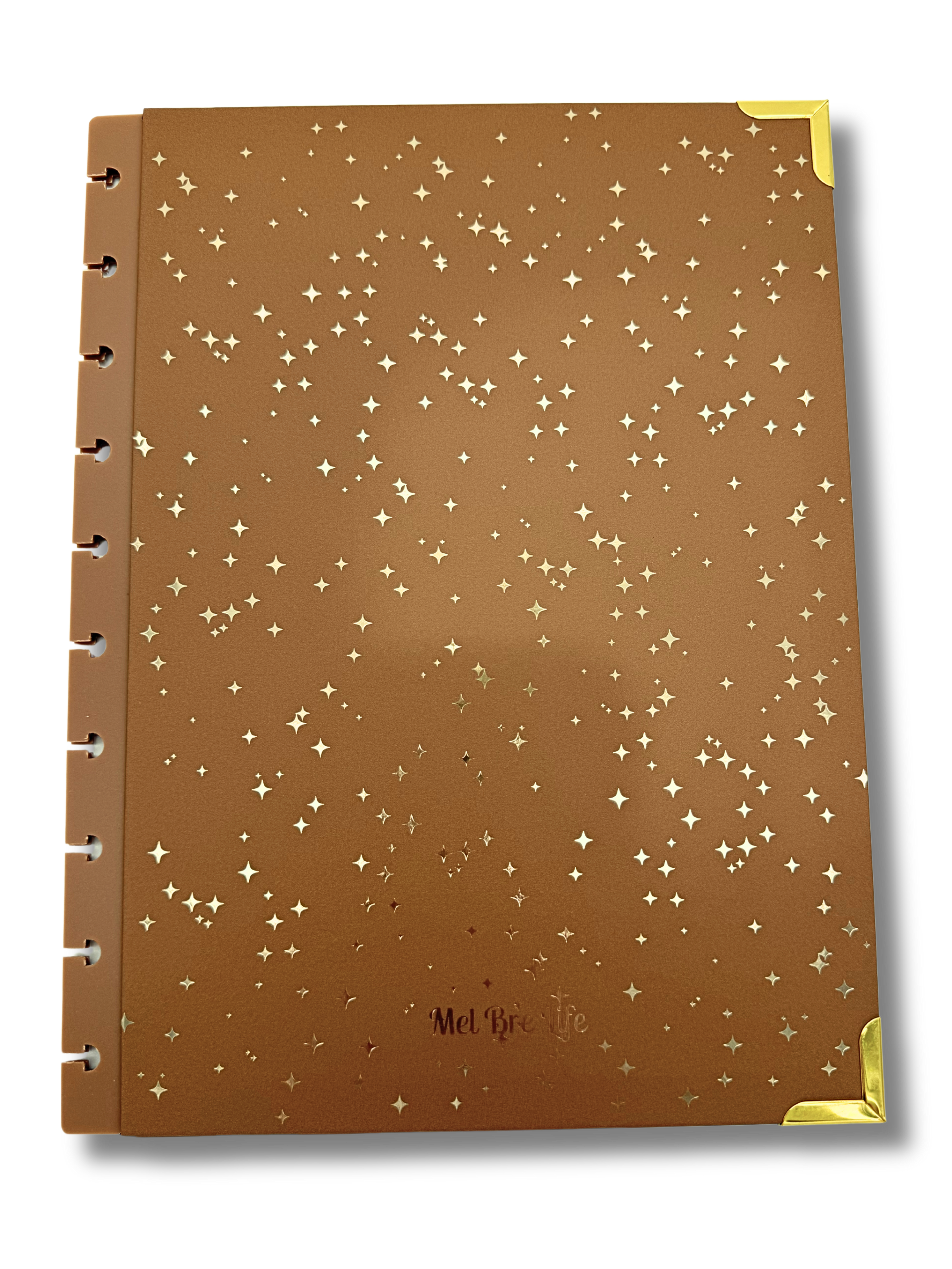 Glam Plans Planner Cover + Discs | Double-Sided Neutral Design with Gold Foil