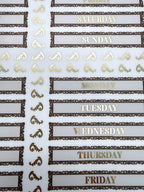 Glam Plans Days of the Week Sticker Sheet | Luxe Clear Matte Planner Stickers