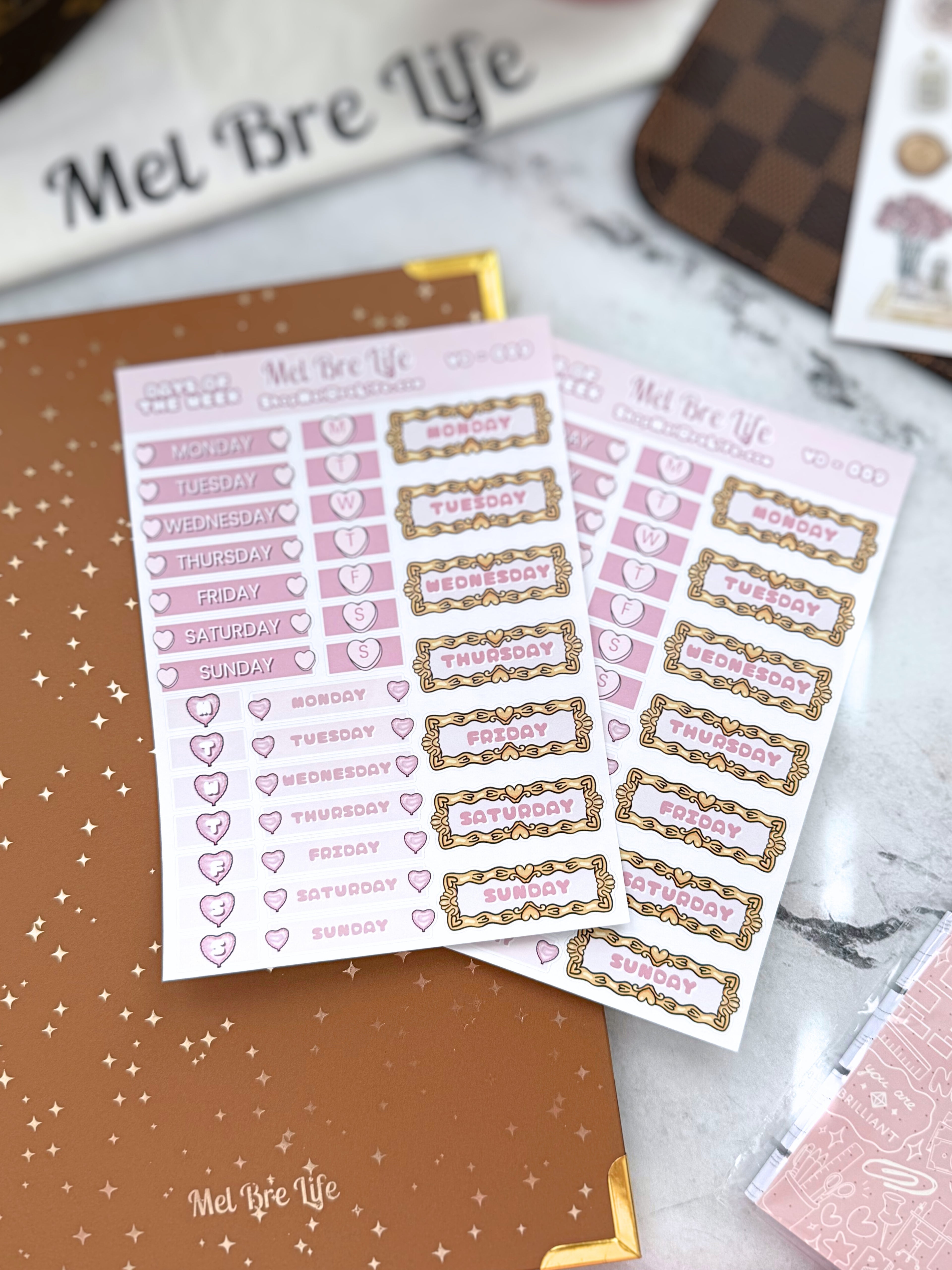 Days of the Week Sticker Sheet | Valentine’s Collection