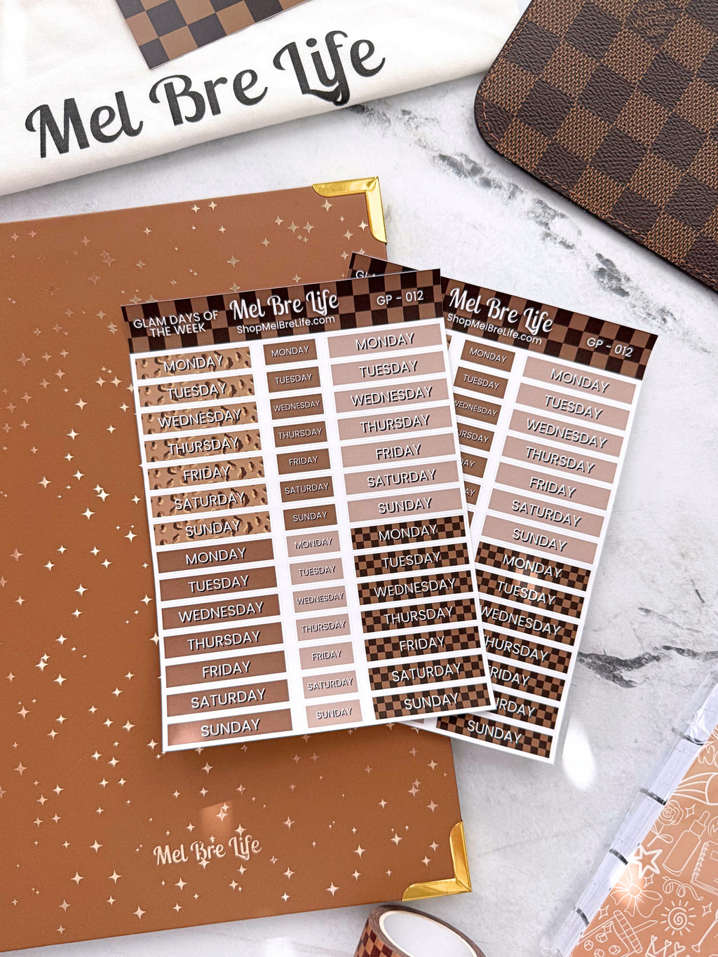 Glam Days of the Week Sticker Sheet | Glam Plans Collection