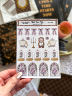Fairytale castle, rose, bow, teacup and storybook planner sticker sheet by Mel Bre Life